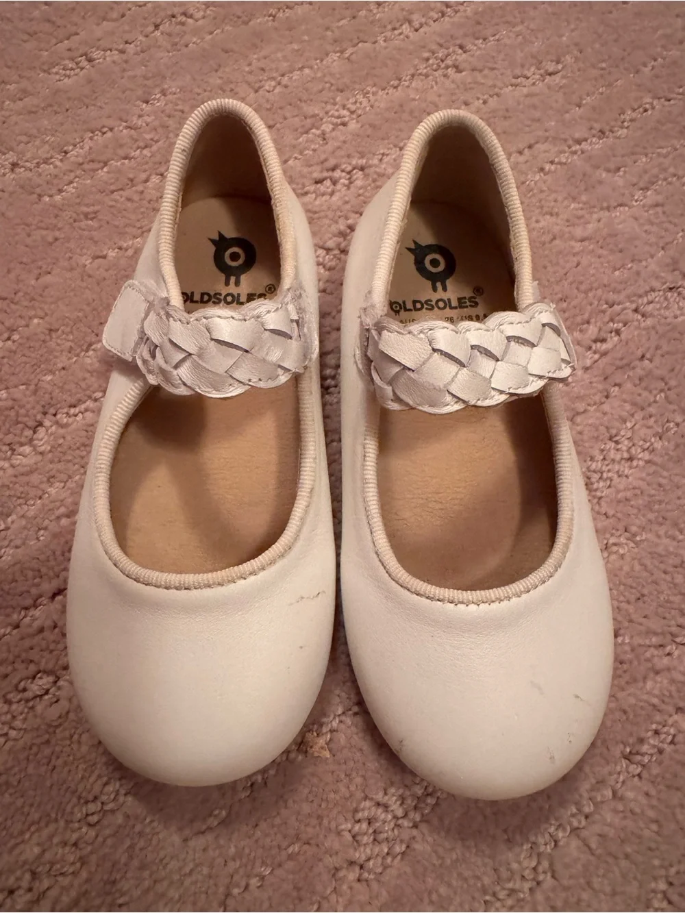 Old Soles White Braided Strap Mary Jane Shoes